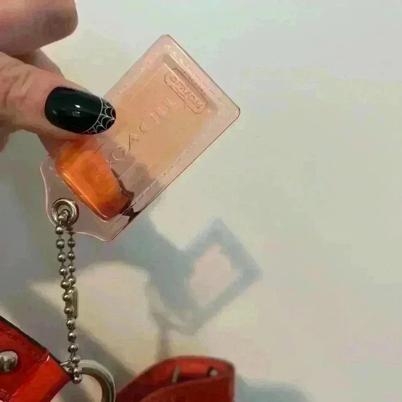 PENDING Coach Audrey OP ART Coral Peach Patent Leather Tote Shoulder Handbag - Picture 4 of 16